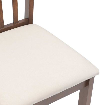 Трапезни столове с възглавници 2бр Кафяв масивна дървесина гума