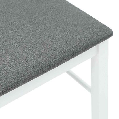 Трапезни столове с възглавници 2 бр Бяла масивна дървесина гума