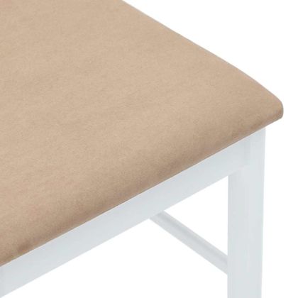 Трапезни столове с възглавници 2 бр Бяла масивна дървесина гума