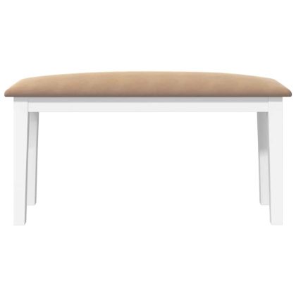 Пейка 90 cm Бяла масивна дървесина Гума