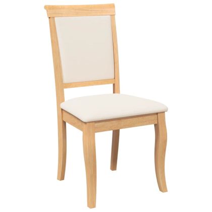 Трапезни столове с възглавници 2 бр Естествено масивно дърво