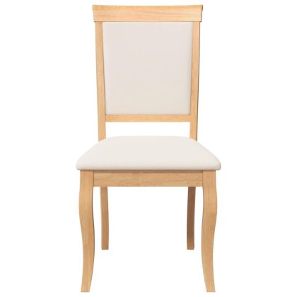 Трапезни столове с възглавници 2 бр Естествено масивно дърво