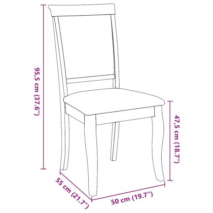 Трапезни столове с възглавници 2 бр Естествено масивно дърво