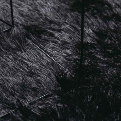 Шаги килим с дълъг косъм, NAVARRA, черен, 120x120 см, полиестер
