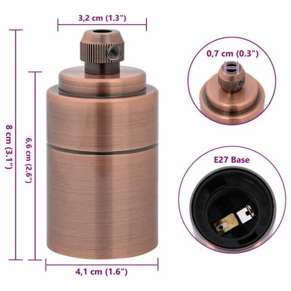 Лампи 2 бр Червен бронз E27