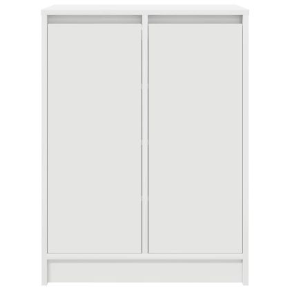 Шкаф за обувки, бял, 57x34x76 см, инженерно дърво