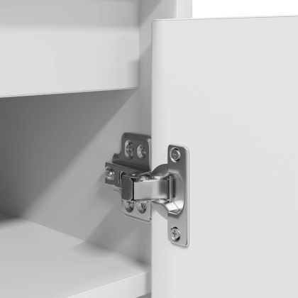 Шкаф за обувки, бял, 57x34x76 см, инженерно дърво