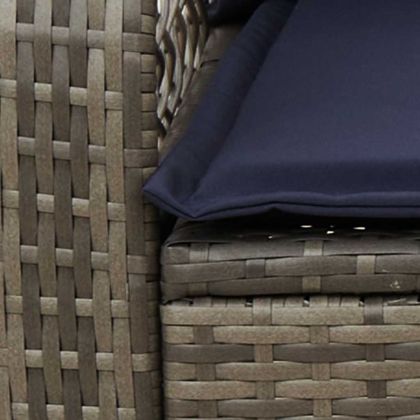 Градински люлеещ стол с възглавници сив полиратан