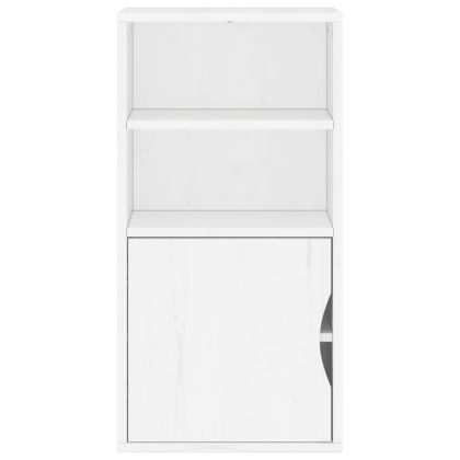 Страничен шкаф ODDA White 40x24x79 cm Масивна дървесина Бор