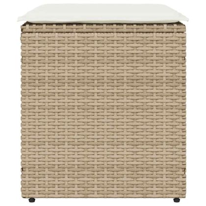 Градински табуретки с възглавници 2 бр. бежови 40x40x43 cm