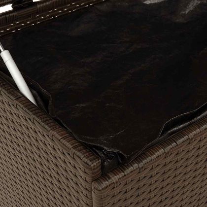 Градинска кутия за съхранение с колела Кафява 160x55x75 cm