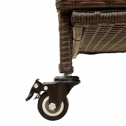 Градинска кутия за съхранение с колела Кафява 160x55x75 cm