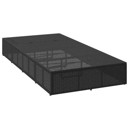 Шезлонг с плаваща възглавница Black Poly Rattan