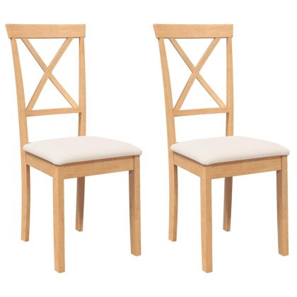 Трапезни столове с възглавници 2 бр масивна дървесина гума