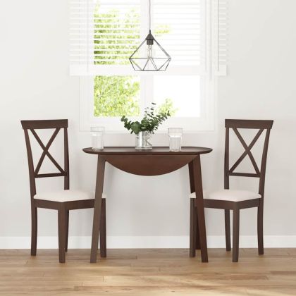 Трапезни столове с възглавници 2бр Кафяв масивна дървесина гума