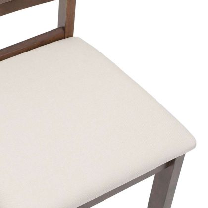 Трапезни столове с възглавници 2бр Кафяв масивна дървесина гума