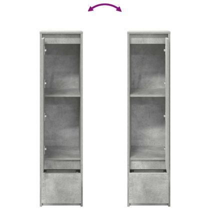 Висок шкаф, бетонно сив, 29,5x34x119,5 см инженерно дърво