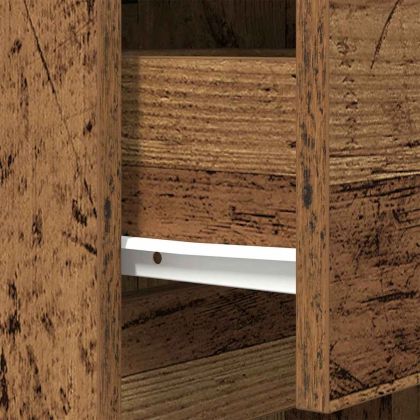 Нощно шкафче, старо дърво, 39x35x65 см, инженерно дърво