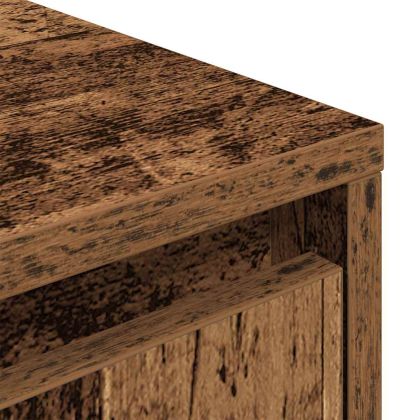 ТВ шкаф с LED осветление, старо дърво, 100x41x50 см