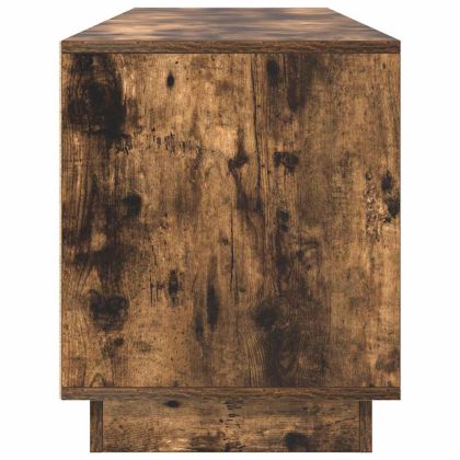 ТВ шкаф с LED осветление, опушен дъб, 193,5x41x50 см