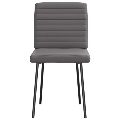 Трапезни столове, 4 бр, сиви, изкуствена кожа