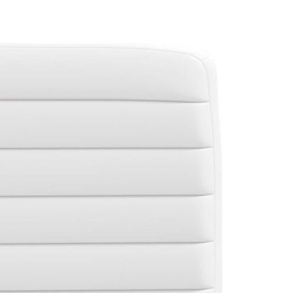 Трапезни столове, 2 бр, бели, изкуствена кожа