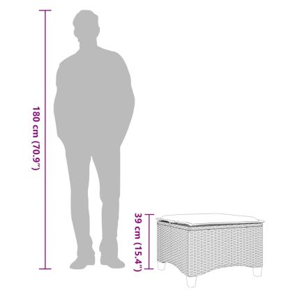 Градински табуретки с възглавници 2 бр. бежови 55x55x36 cm