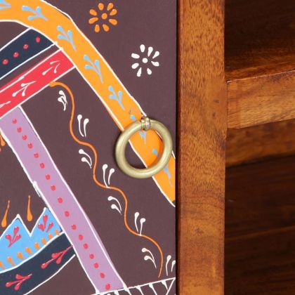 ТВ шкаф Multicolour 90x30x45 масивна дървесина акация