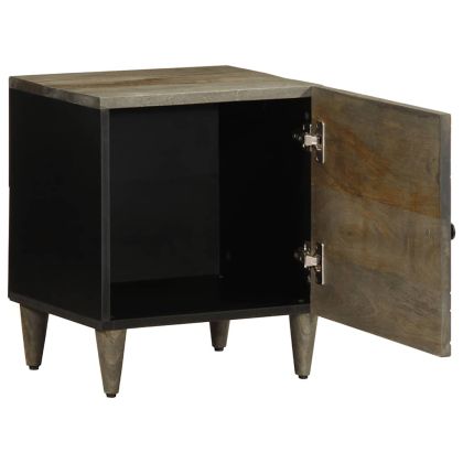 Нощни шкафчета 2 бр. светло сиво масивна дървесина манго