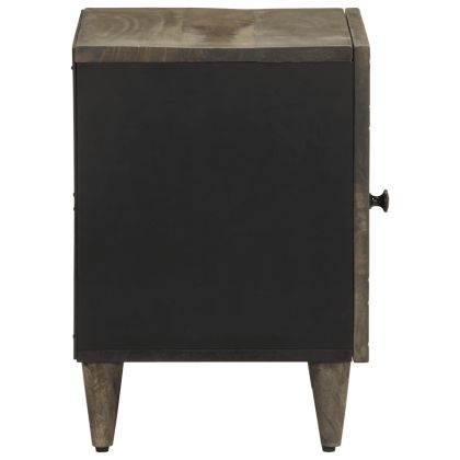 Нощни шкафчета 2 бр. светло сиво масивна дървесина манго