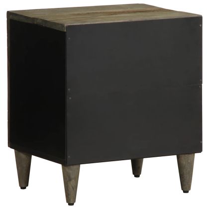 Нощни шкафчета 2 бр. светло сиво масивна дървесина манго