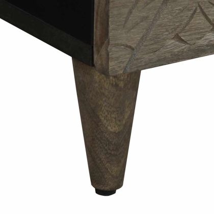 Нощни шкафчета 2 бр. светло сиво масивна дървесина манго