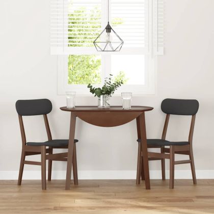 Трапезни столове с възглавници 2бр Кафяв масивна дървесина гума