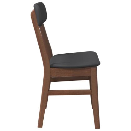 Трапезни столове с възглавници 2бр Кафяв масивна дървесина гума