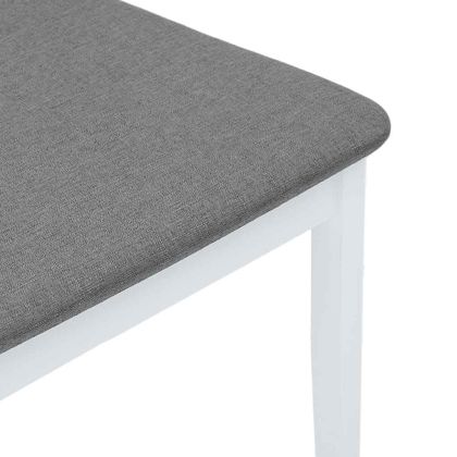 Трапезни столове с възглавници 2 бр Бяла масивна дървесина гума