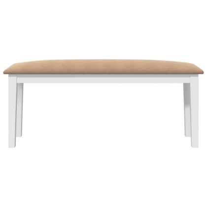 Пейка 110 cm Бяла масивна дървесина Гума