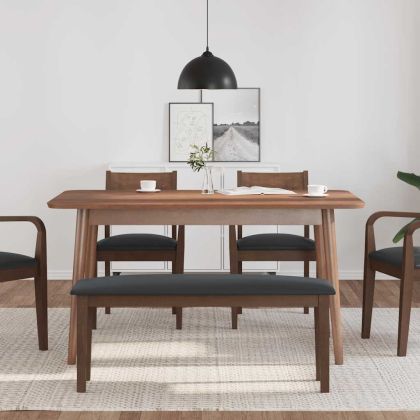 Пейка 110 см Кафява масивна дървесина Гума