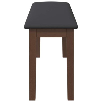 Пейка 110 см Кафява масивна дървесина Гума