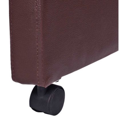 Трапезни столове, 2 бр, кафяви, изкуствена кожа