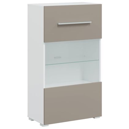 5 броя ТВ шкафове с LED осветление Сив камък инженерно дърво