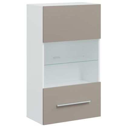 5 броя ТВ шкафове с LED осветление Сив камък инженерно дърво