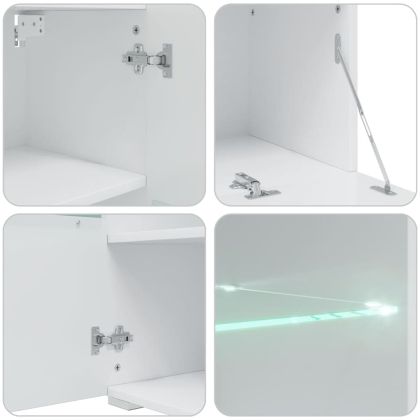 5 броя ТВ шкафове с LED осветление Сив камък инженерно дърво