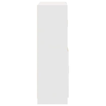 Комплект кухненски шкафове от 2 части, Бяло, инженерно дърво