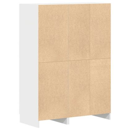 Комплект кухненски шкафове от 2 части, Бяло, инженерно дърво