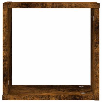 Стенни кубични рафтове 2 бр. опушен дъб 30x15x30 cм