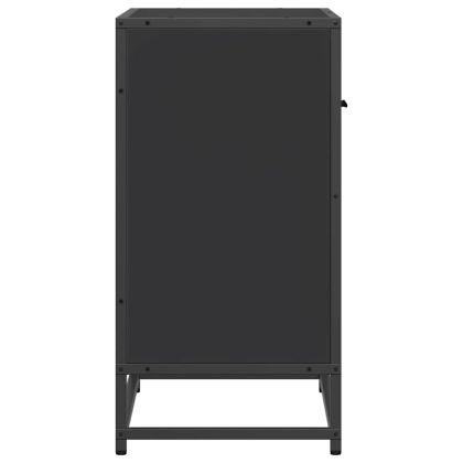 Нощно шкафче черен 60x31x60 cм Изработена дървесина и метал