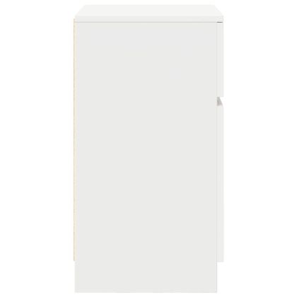 Нощно шкафче, Бяло, 39x35x65 см, инженерно дърво