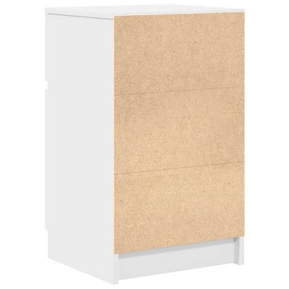 Нощно шкафче, Бяло, 39x35x65 см, инженерно дърво