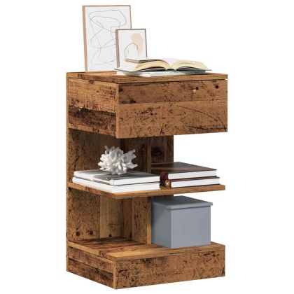 Нощни шкафчета, 2 бр, старо дърво, 40x35x65 см, ПДЧ