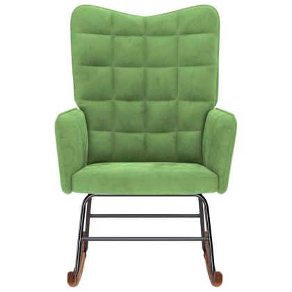 Люлеещ стол, светлозелен, кадифе